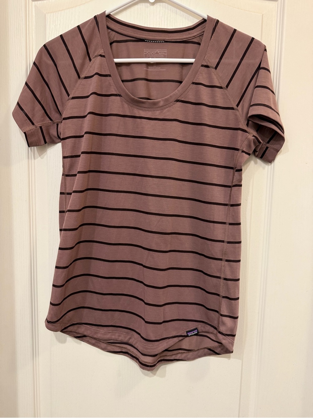 Patagonia Mauve Short-Sleeve Striped Tee